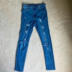Divided high waisted ripped skinny jeans